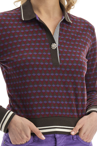POLOKOŠEĽA LA MARTINA WOMAN POLO L/S JACQUARD INTERL - Fotografia č. 4