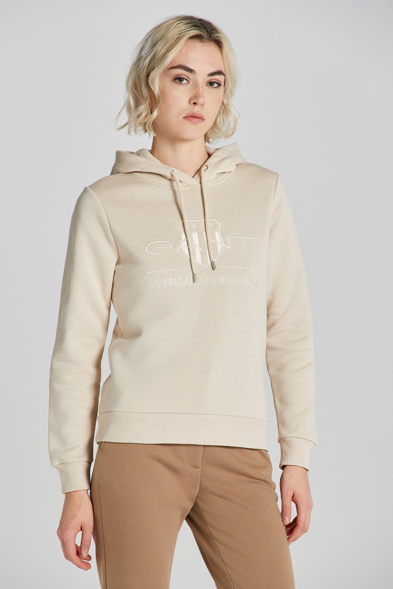 MIKINA GANT REG TONAL SHIELD HOODIE SOFT OAT