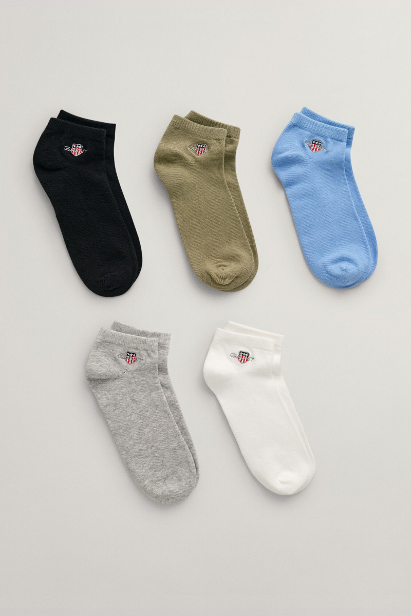 E-shop PONOŽKY GANT SHIELD SNEAKER SOCKS 5-PACK modrá 31/33