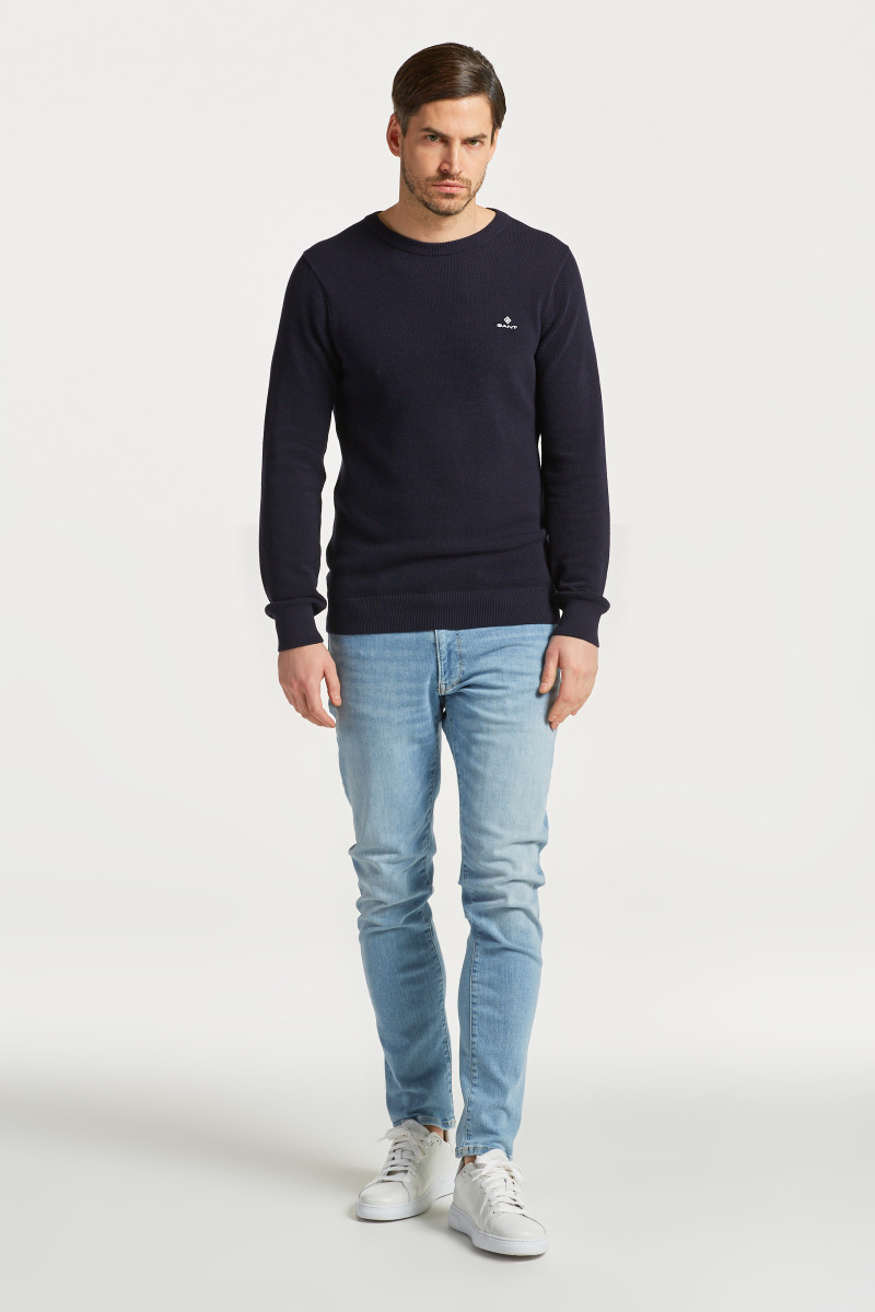 DŽÍNSY GANT EXTRA SLIM ACTIVE RECOVER JEANS SEMI LIGHT BLUE WORN IN