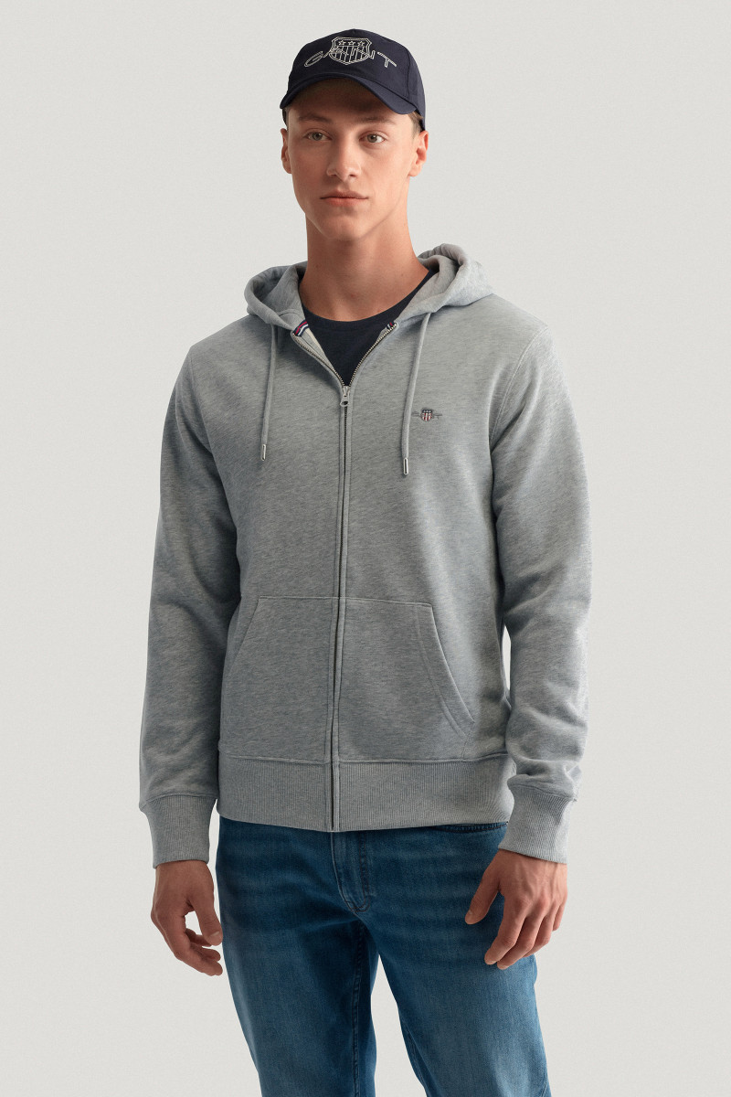 GANT Shield Zip Hoodie Maglione Cardigan Con Cerniera Unisex - Bambini E Ragazzi - Morbido Cotone