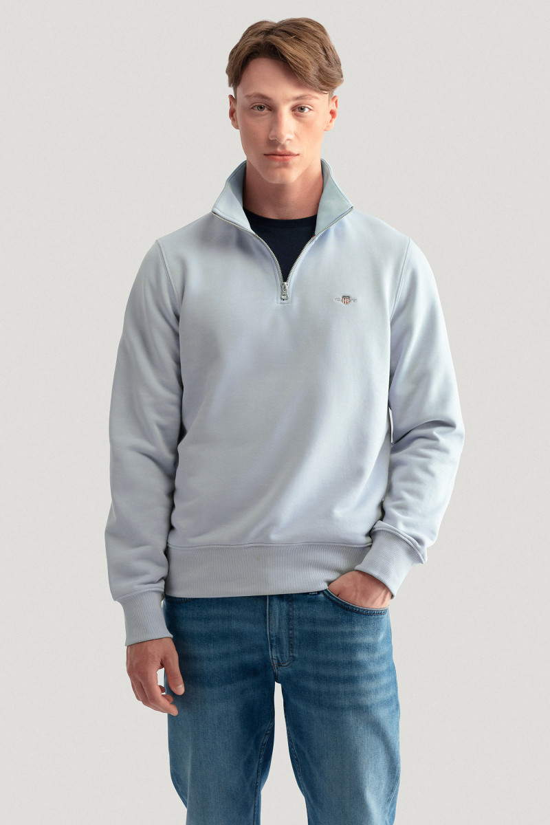 MIKINA GANT REG SHIELD HALF ZIP SWEAT STORMY SEA