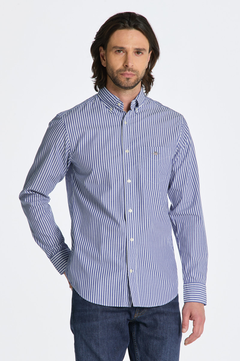 KOŠEĽA GANT REG POPLIN STRIPE SHIRT COLLEGE BLUE