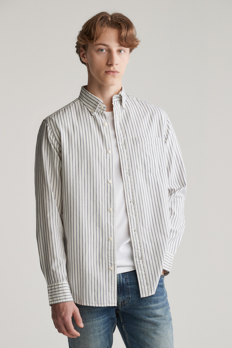 E-shop KOŠILE GANT REG ARCHIVE OXFORD STRIPE SHIRT EGGSHELL