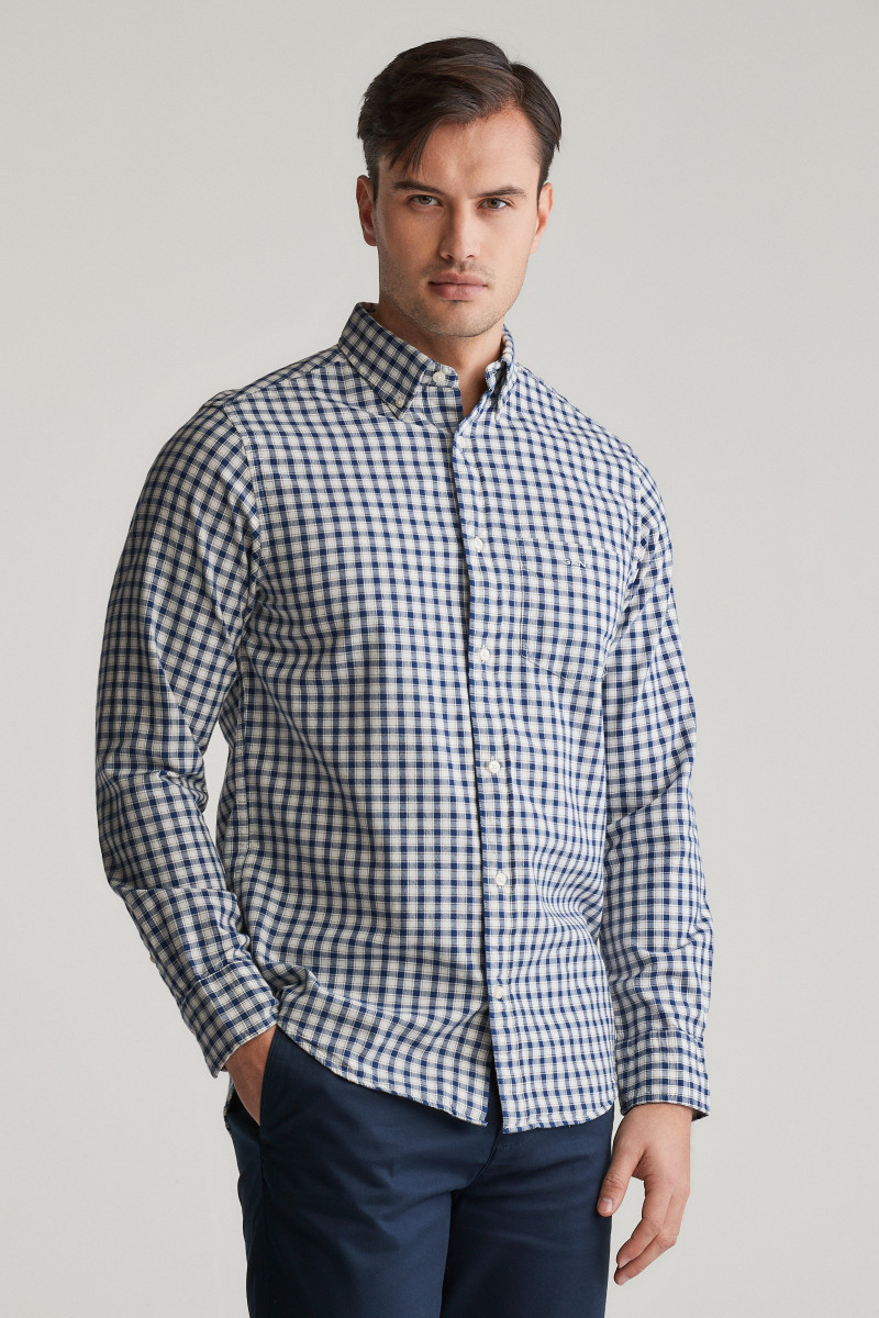 E-shop KOŠILE GANT REG ARCHIVE OXFORD CHECK SHIRT DEEP BLUE