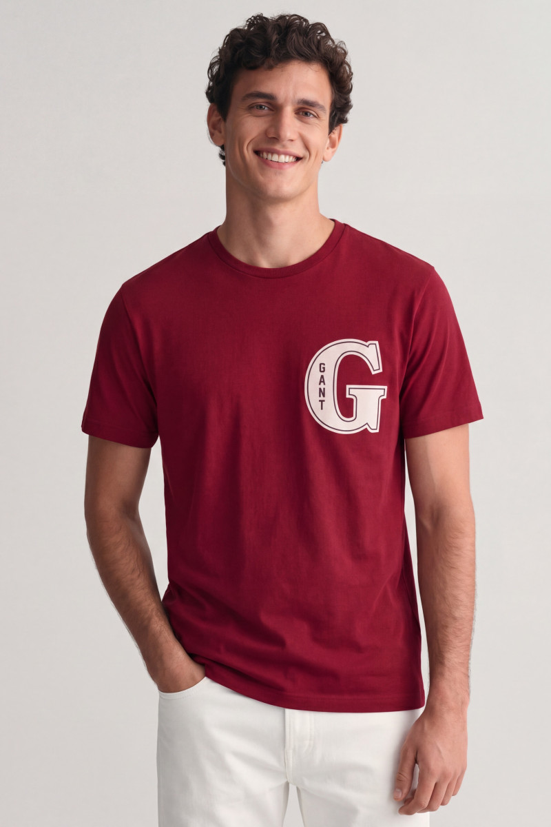 E-shop TRIČKO GANT G GRAPHIC T-SHIRT PLUMPED RED