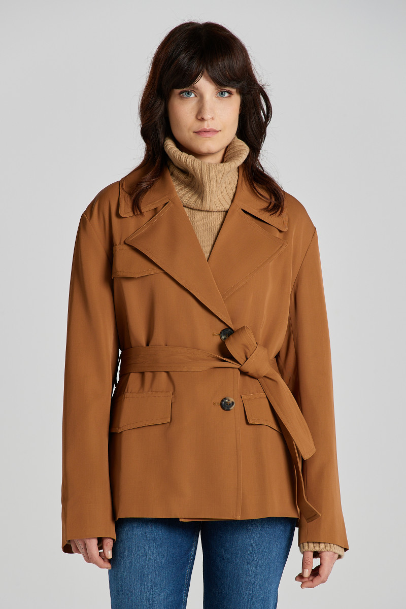 BUNDA GANT FLUID BELTED JACKET ROASTED WALNUT