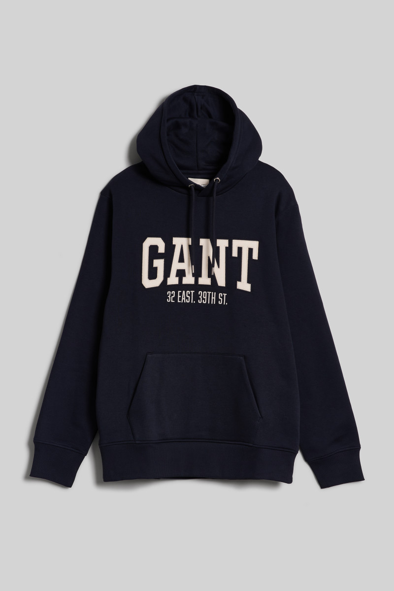 MIKINA GANT ARCH HOODIE EVENING BLUE