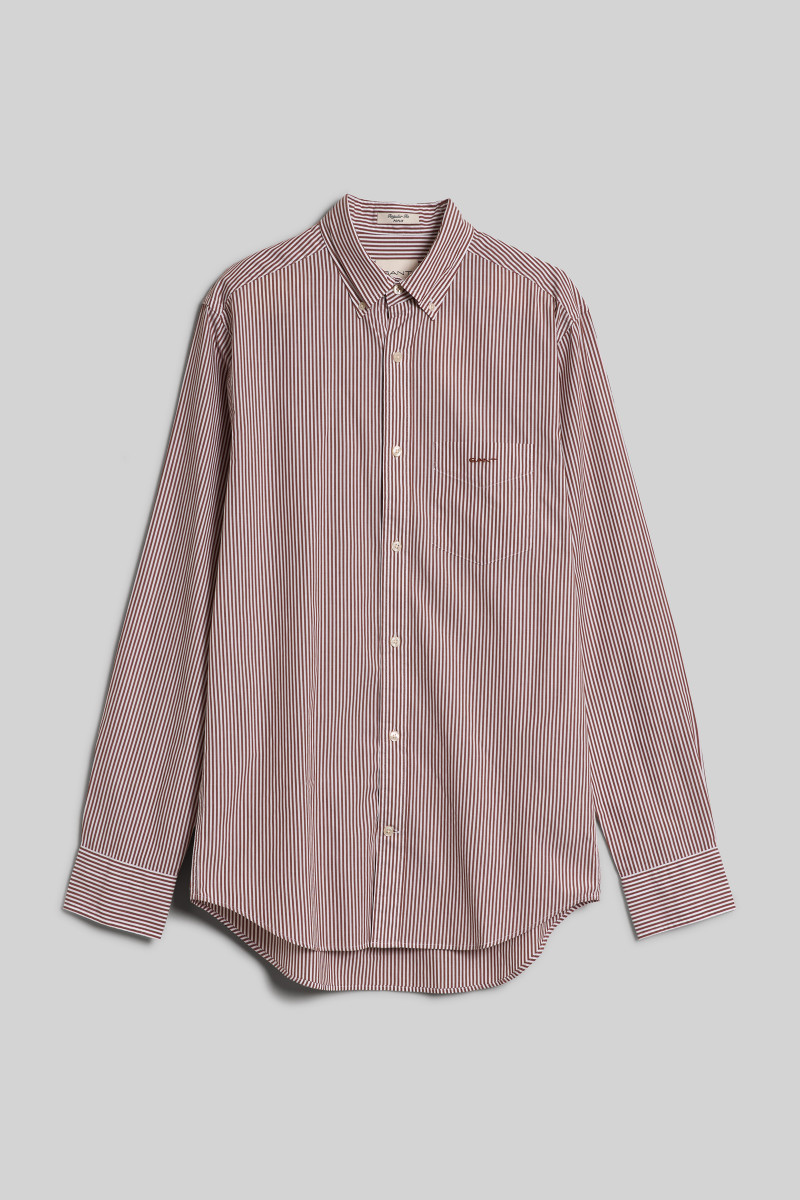 E-shop KOŠILE GANT REG POPLIN STRIPE SHIRT SYRUP BROWN
