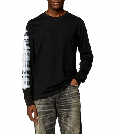 TRIČKO DIESEL T-JUST-LS-SLITS-N2 T-SHIRT - Fotografia č. 1