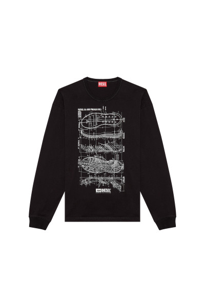 TRIČKO DIESEL T-BOXT-LS-N5 T-SHIRT - Fotografia č. 5