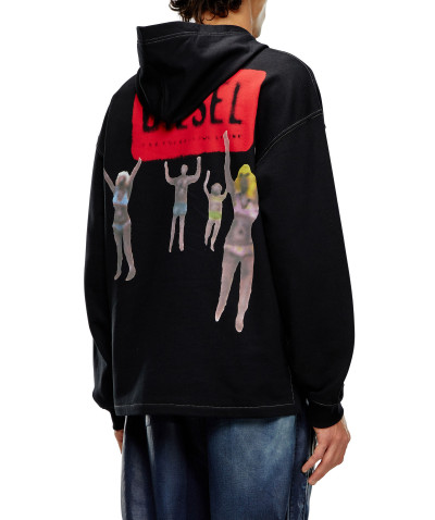 MIKINA DIESEL S-BAXT-HOOD-N1 SWEAT-SHIRT - Fotografia č. 3