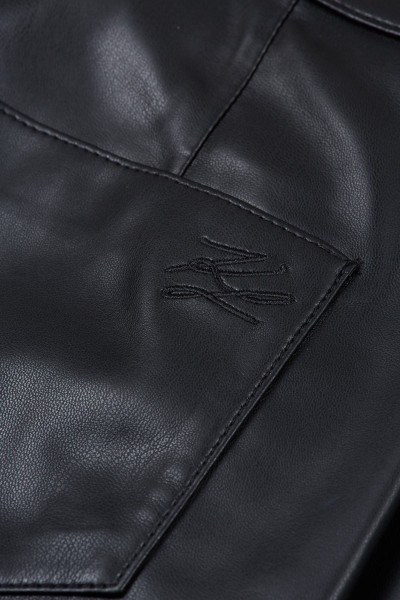 KALHOTY KARL LAGERFELD FAUX LEATHER ZIP PANTS - Fotografie č. 4