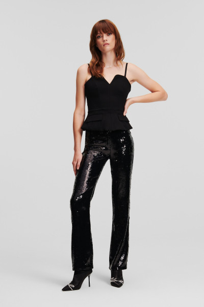 NOHAVICE KARL LAGERFELD SEQUIN EVENING PANTS - Fotografia č. 1