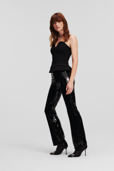 NOHAVICE KARL LAGERFELD SEQUIN EVENING PANTS - Fotografia č. 2