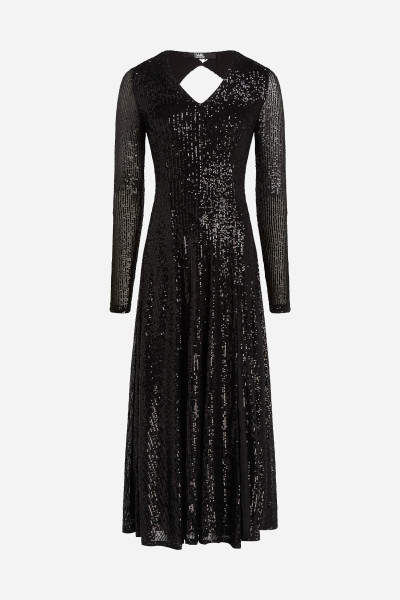ŠATY KARL LAGERFELD SEQUIN MAXI EVENING DRESS - Fotografie č. 5