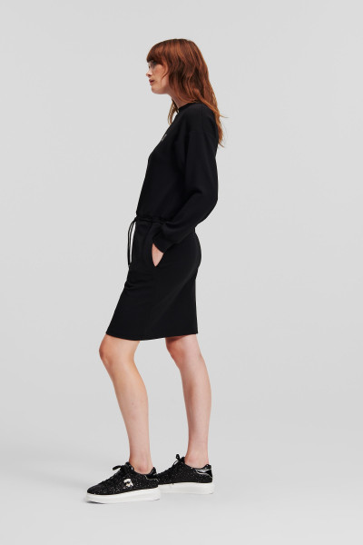 MELEGÍTŐ RUHA KARL LAGERFELD IKONIK 2.0 GLITTER SWEAT DRESS - Kép 2