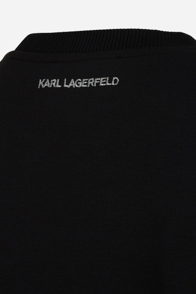 MELEGÍTŐ RUHA KARL LAGERFELD IKONIK 2.0 GLITTER SWEAT DRESS - Kép 7