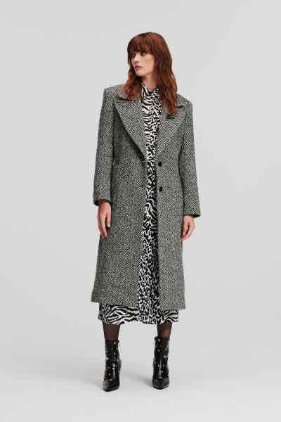 KABÁT KARL LAGERFELD HERRINGBONE COAT - Fotografie č. 1