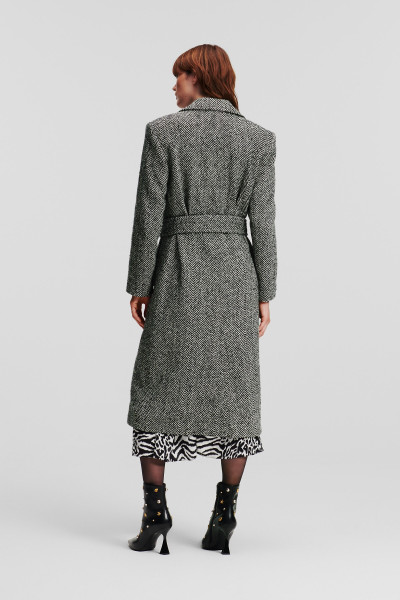 KABÁT KARL LAGERFELD HERRINGBONE COAT - Fotografie č. 3
