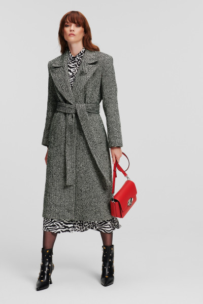 KABÁT KARL LAGERFELD HERRINGBONE COAT - Fotografie č. 4