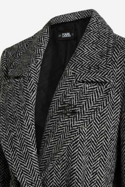 KABÁT KARL LAGERFELD HERRINGBONE COAT - Fotografie č. 7