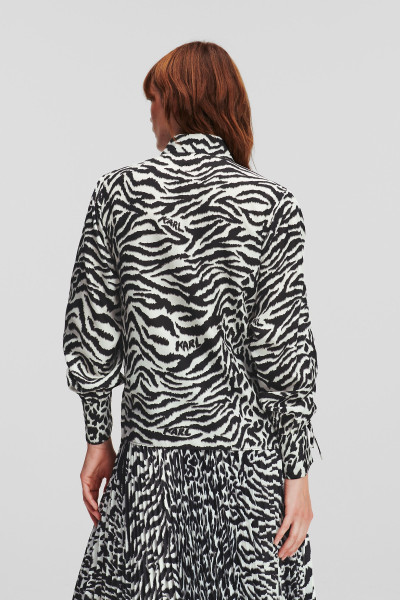 BLÚZKA KARL LAGERFELD ANIMAL PRINT SILK SHIRT - Fotografia č. 3