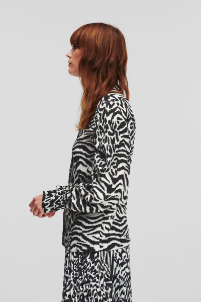 BLÚZKA KARL LAGERFELD ANIMAL PRINT SILK SHIRT - Fotografia č. 4
