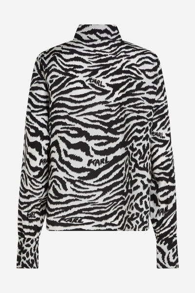 BLÚZKA KARL LAGERFELD ANIMAL PRINT SILK SHIRT - Fotografia č. 6