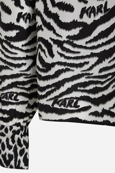 BLÚZKA KARL LAGERFELD ANIMAL PRINT SILK SHIRT - Fotografia č. 8
