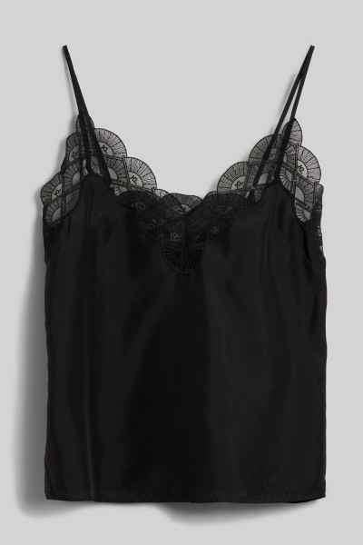 BLÚZKA KARL LAGERFELD FAN LACE SILK CAMISOLE - Fotografia č. 1