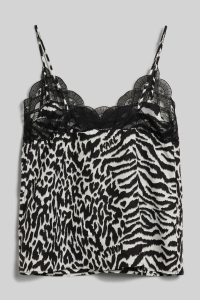 HALENKA KARL LAGERFELD FAN LACE SILK CAMISOLE - Fotografie č. 2