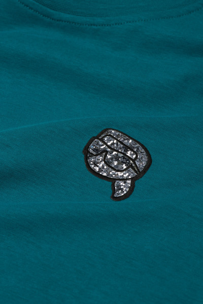 TRIČKO KARL LAGERFELD IKONIK 2.0 GLITTER T-SHIRT - Fotografia č. 3