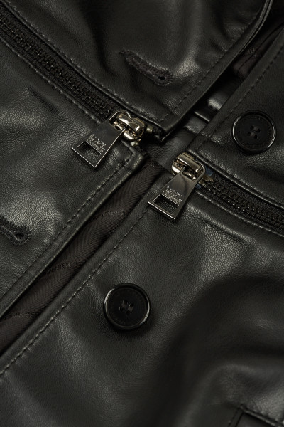 BUNDA KARL LAGERFELD RECYCLED LEATHER ZIP JACKET - Fotografia č. 3