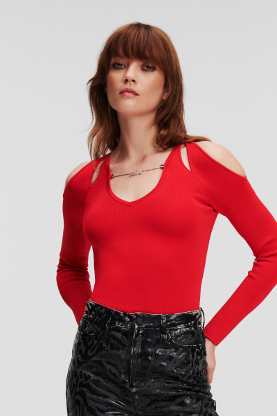 SVETER KARL LAGERFELD CUT OUT KNIT SWEATER - Fotografia č. 1