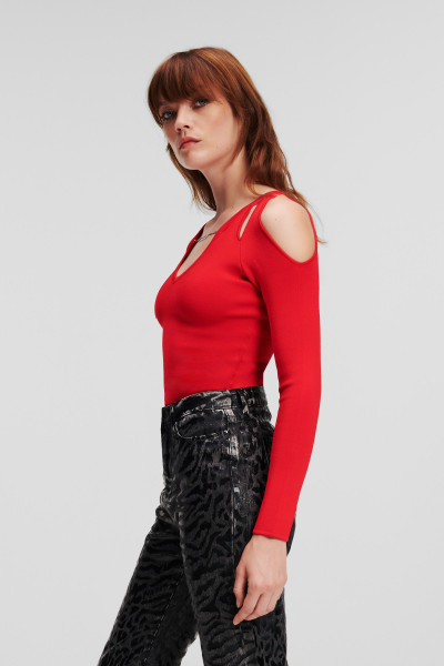 SVETER KARL LAGERFELD CUT OUT KNIT SWEATER - Fotografia č. 3