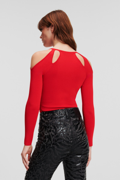 SVETER KARL LAGERFELD CUT OUT KNIT SWEATER - Fotografia č. 4