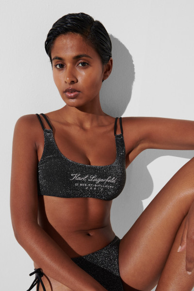FÜRDŐRUHA KARL LAGERFELD HOTEL KARL LUREX BIKINI TOP - Kép 4