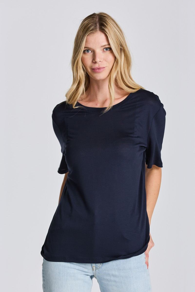 E-shop TRIČKO GANT REL DRAPED SS T-SHIRT EVENING BLUE