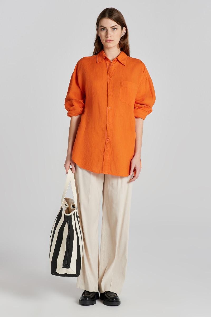 E-shop KOŠILE GANT OS LINEN SHIRT PUMPKIN ORANGE