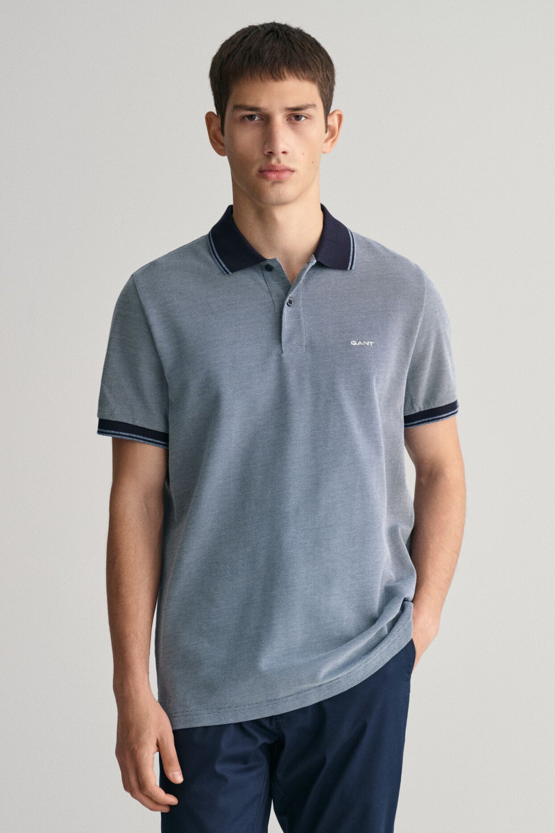 POLOKOŠILE GANT 4-COL OXFORD SS PIQUE DUSTY BLUE SEA