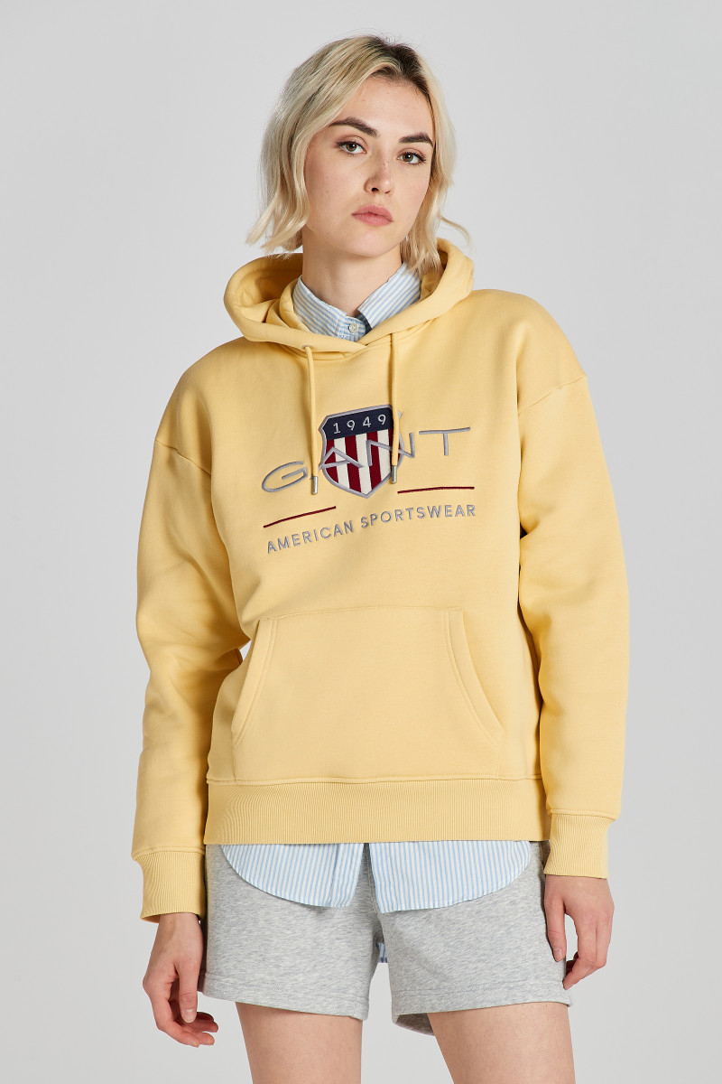 MIKINA GANT REL ARCHIVE SHIELD HOODIE DUSTY YELLOW