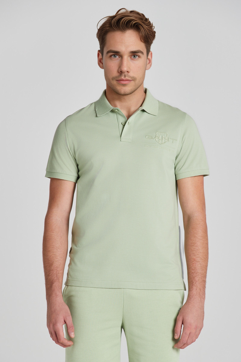 E-shop POLOKOŠILE GANT REG TONAL SHIELD SS RUGGER MILKY MATCHA