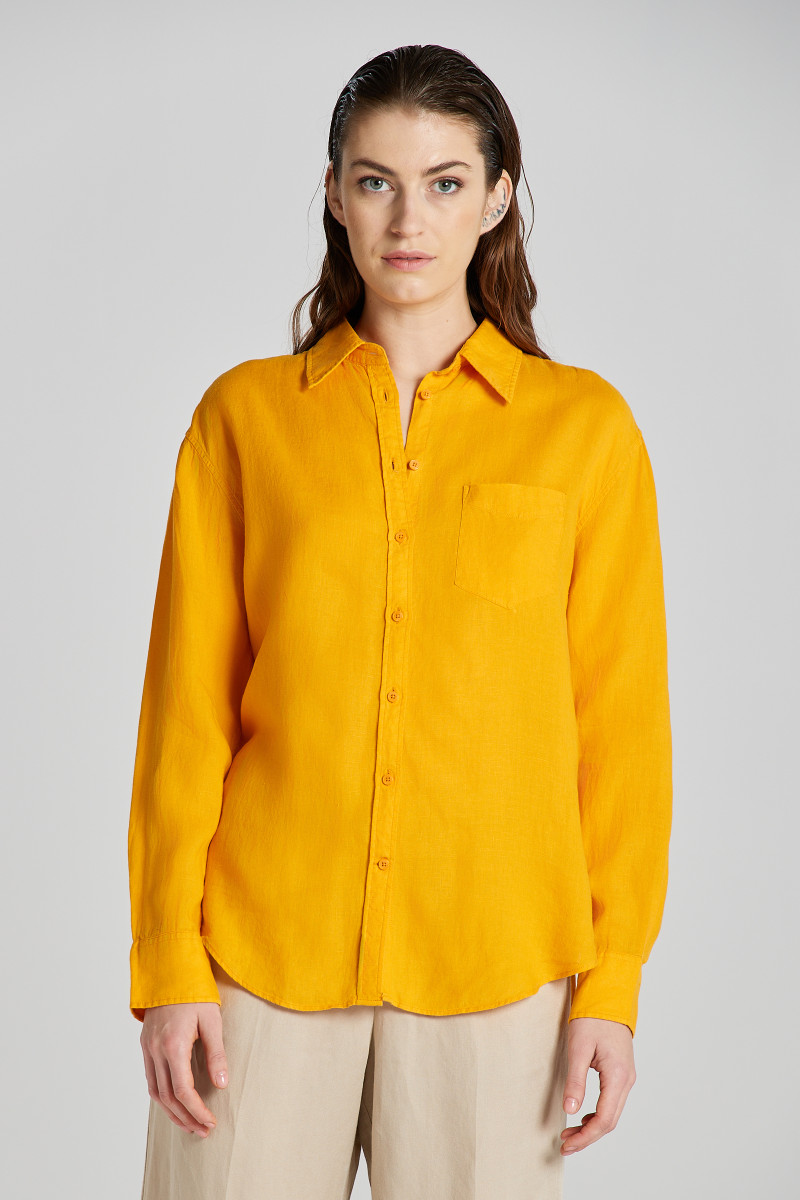 E-shop KOŠILE GANT REL LINEN SHIRT MEDAL YELLOW