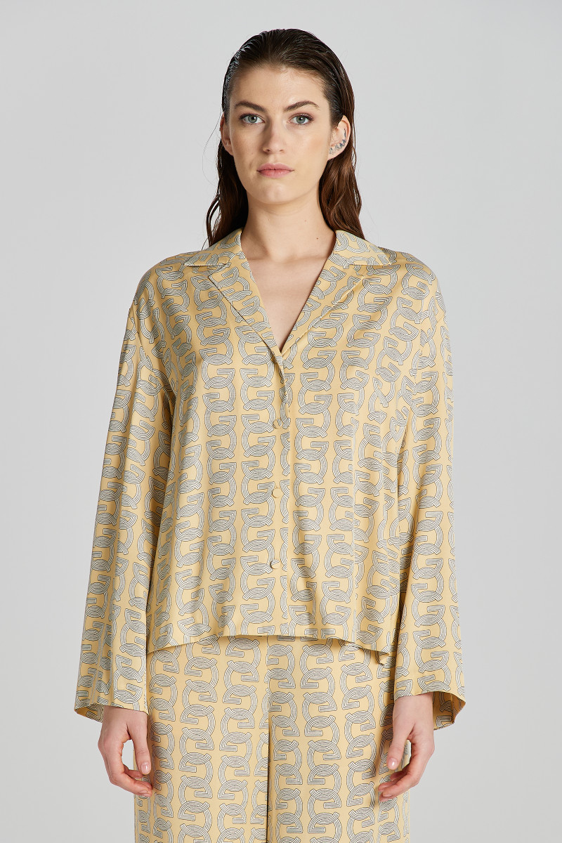 KOŠILE GANT REL CAMP COLLAR G PATTERN SHIRT DUSTY YELLOW