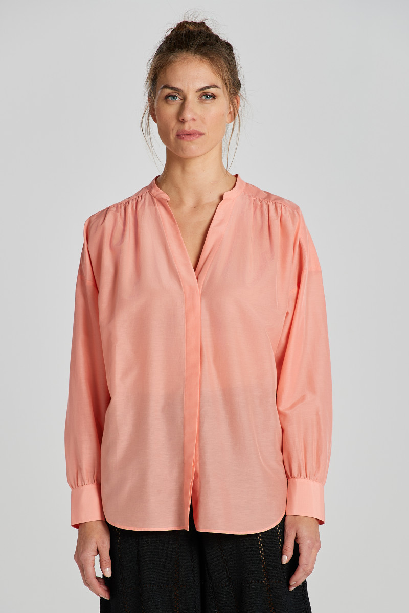BLÚZKA GANT REL COT SILK BLOUSE PEACHY PINK
