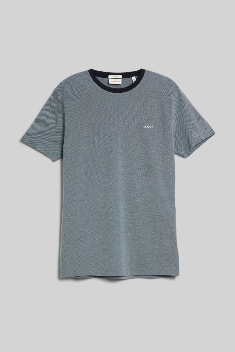 E-shop TRIČKO GANT 4-COL OXFORD SLIM SS T-SHIRT DUSTY BLUE SEA
