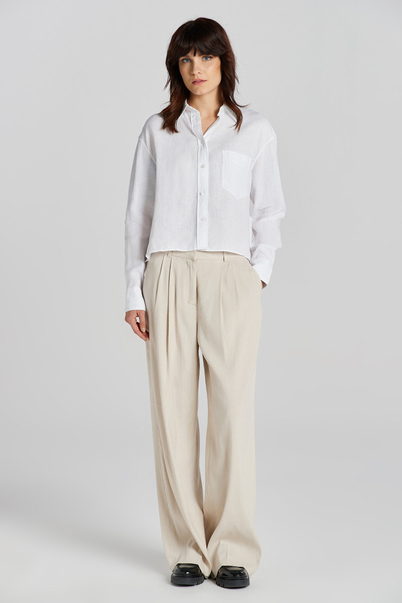 KALHOTY GANT REL STRETCH LINEN TAILORED PANT SOFT OAT