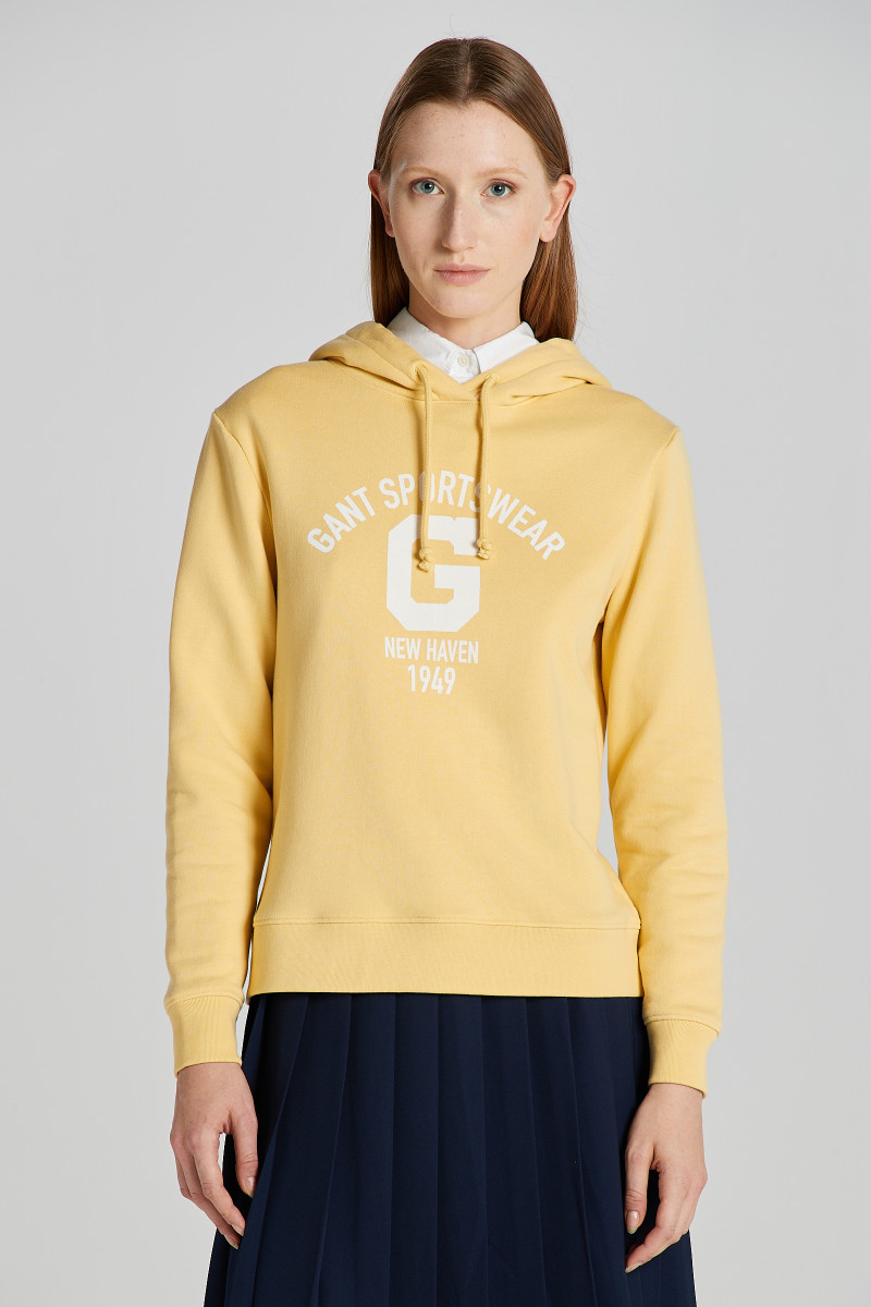 MIKINA GANT REG LOGO HOODIE DUSTY YELLOW