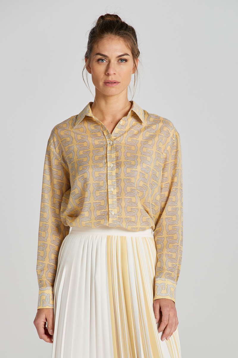 E-shop KOŠILE GANT REL G PATTERN COT SILK SHIRT DUSTY YELLOW